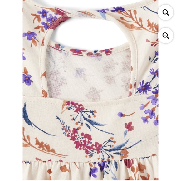 The Children’s Place Girls Floral Print Tiered Flutter Dress Size XL (14) NWT - Picture 2 of 5